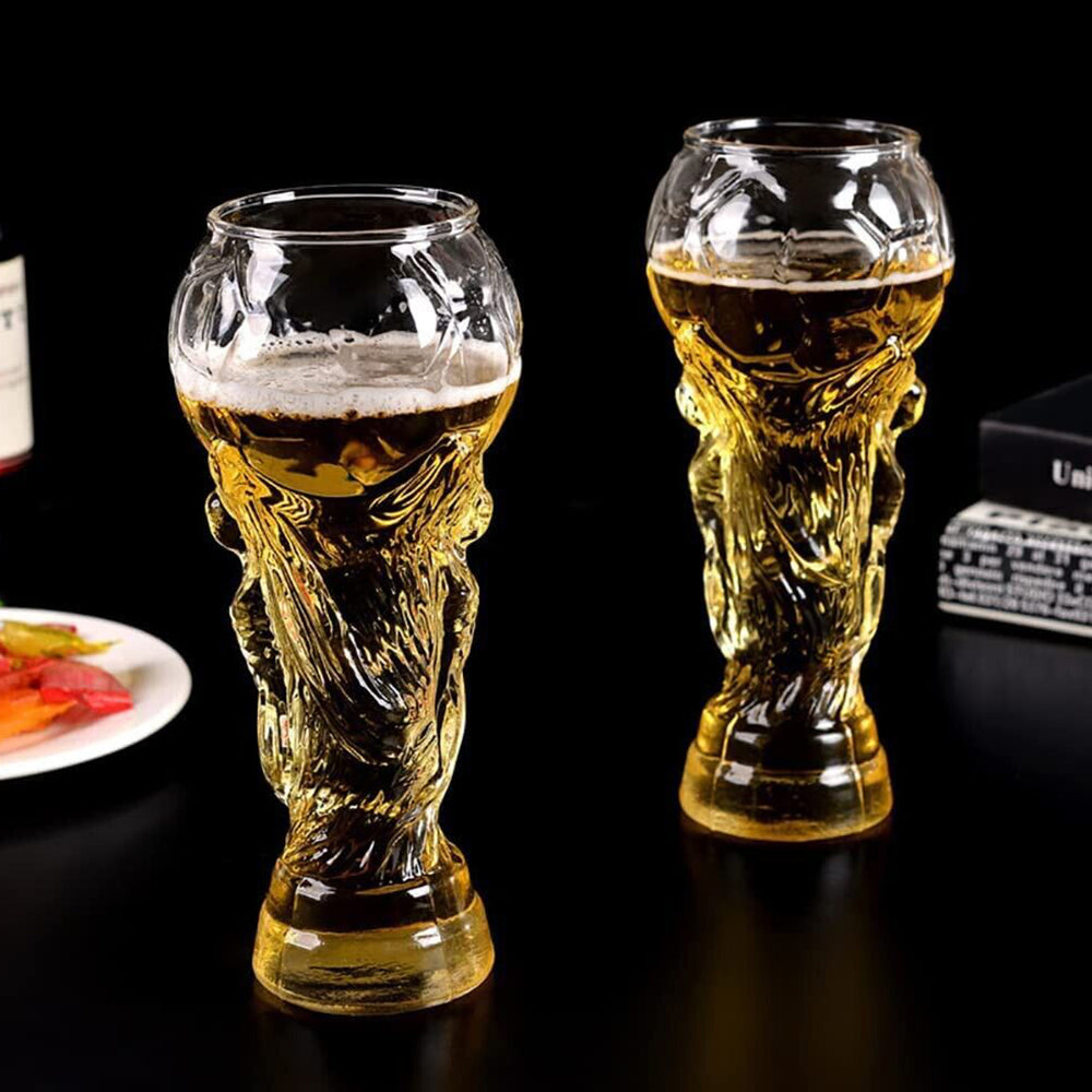 2022 FIFA Qatar World Cup Shape 450ml Beer Glass Football Soccer Hercules Mug