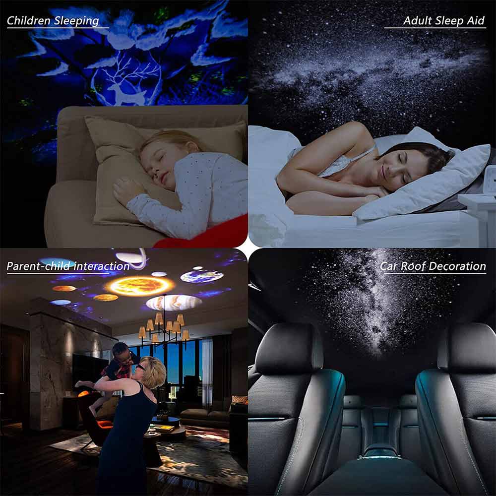12in1 Planetarium Galaxy Starry Sky Projector Night Light Rotating Star LED Lamp