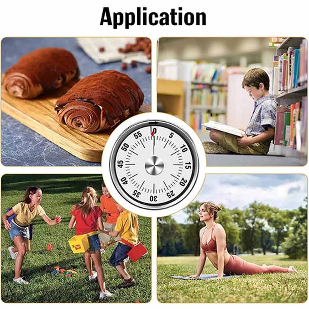 Kitchen Timer,Mechanical Stainless Steel Timer with Loud Alarm for Cooking