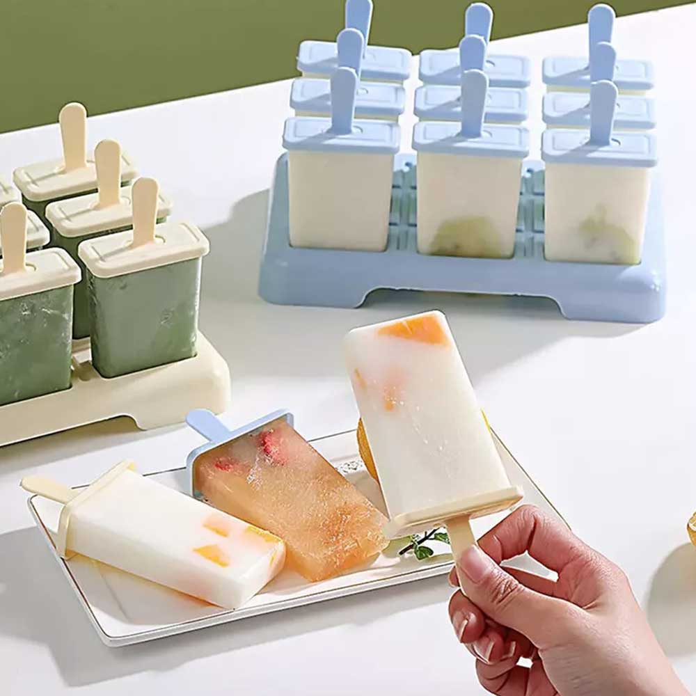 9 Cell Frozen Ice Cream Diy Pop Mold Popsicle Maker Lolly Mould Tray Pan