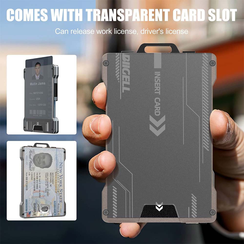 Card Holder Aluminum RFID Blocking Men Credit ID Wallet Slim Money Purse Clip