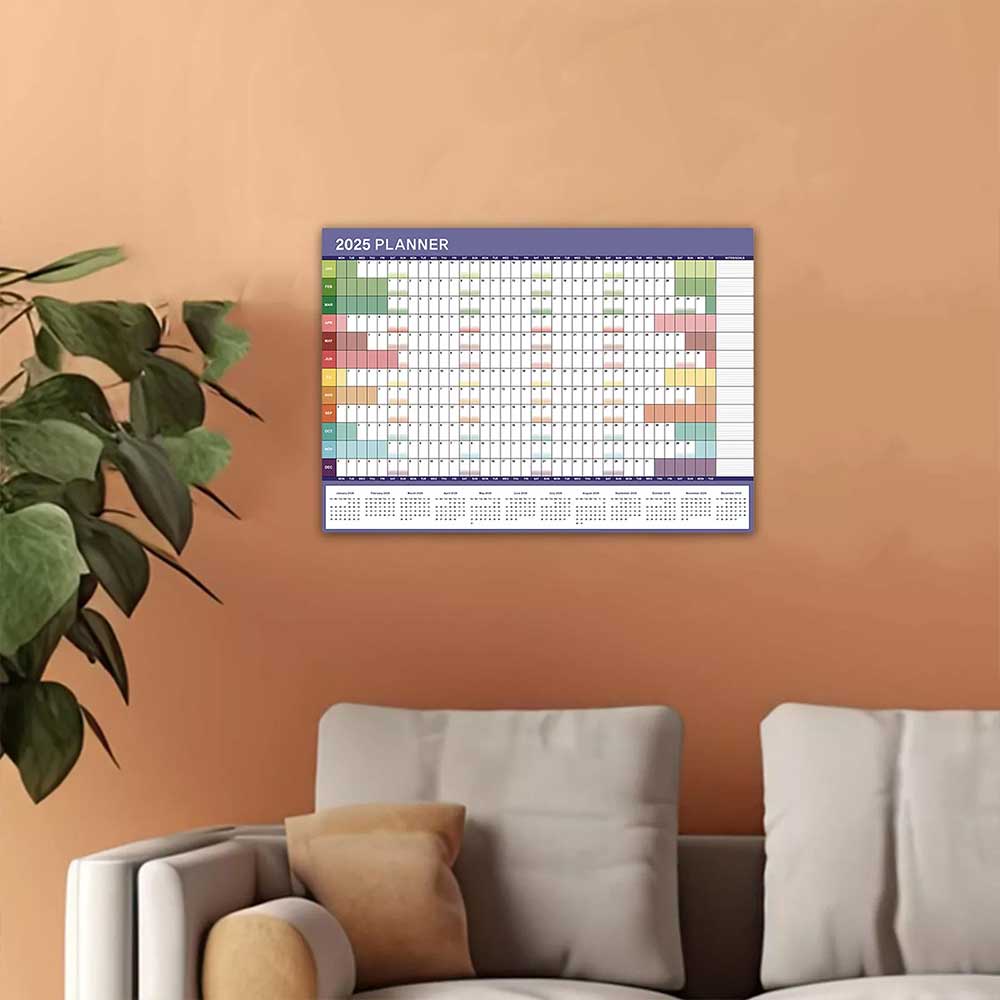 2025 Full Year Wall Planner Calendar Home Office Work Daily Calendar Wall Decor