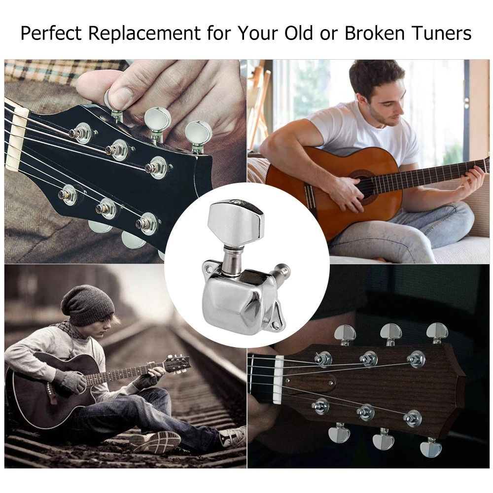 6x Guitar Tuning Pegs String Tuners Machine Heads Acoustic Electric Guitar Parts 3L3R
