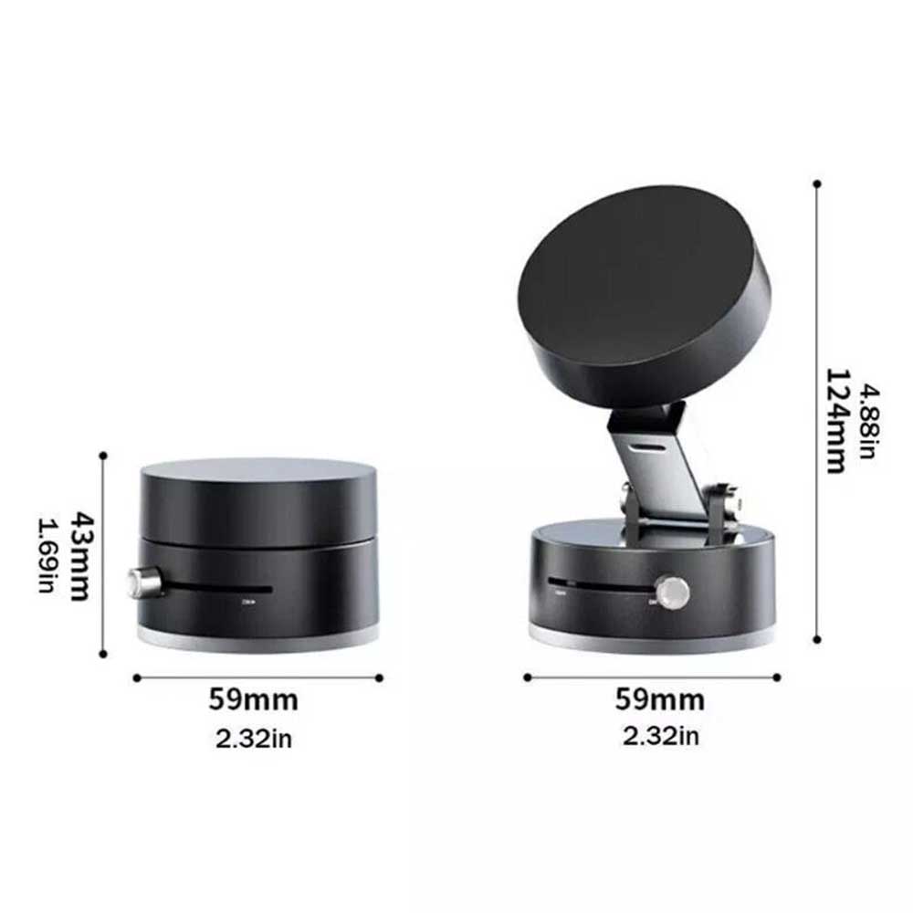 Magnetic Car Phone Holder - Vacuum Suction Cup, 360° Rotation, Strong Hold for Dashboard/Windshield