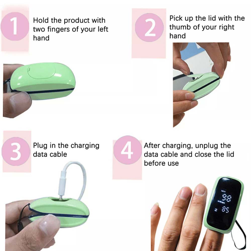 OLED Finger Pulse Oximeter Rechargeable Blood Oxygen SpO2 Monitor Heart Rate