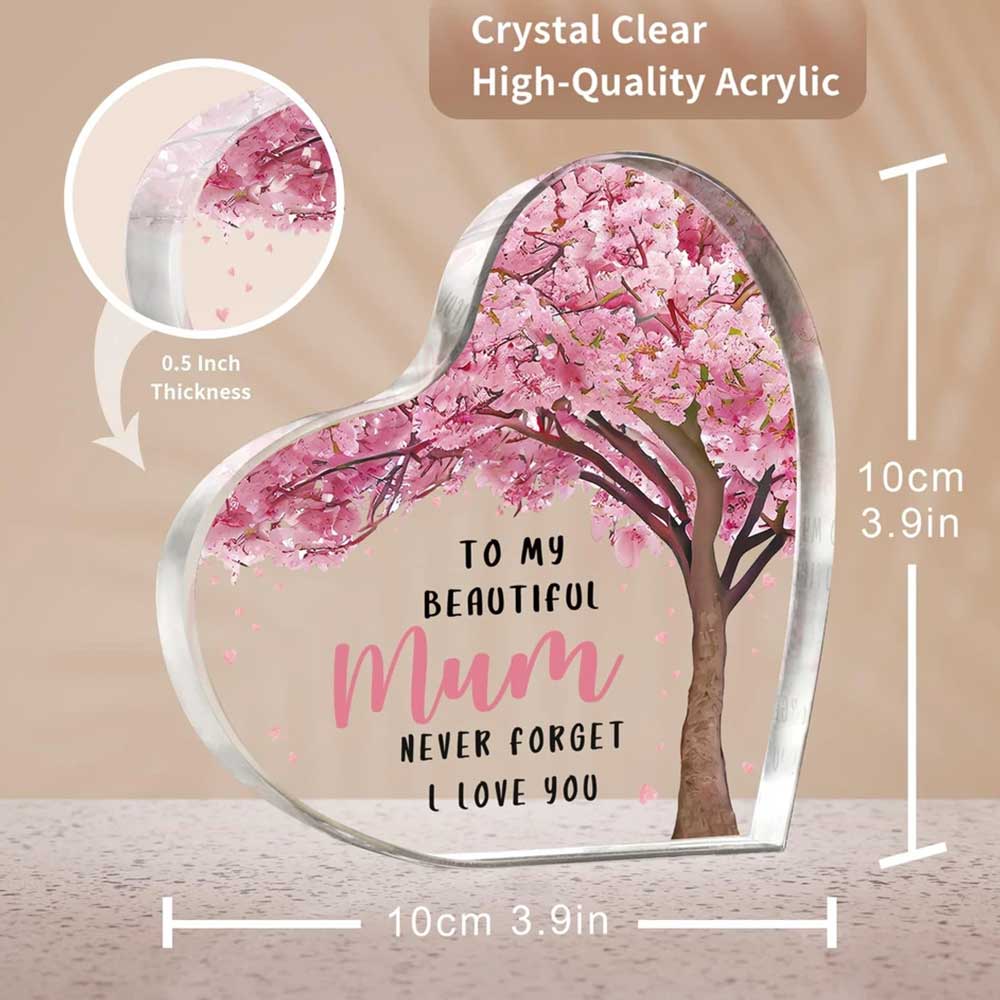 Love Heart acrylic Decor Gift to Mom Mother's Gift 10X10CM