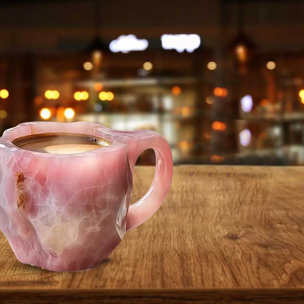 Handmade Mineral Crystal Coffee Cup Elegant Coffee Cup,Translucent Coffee Cup