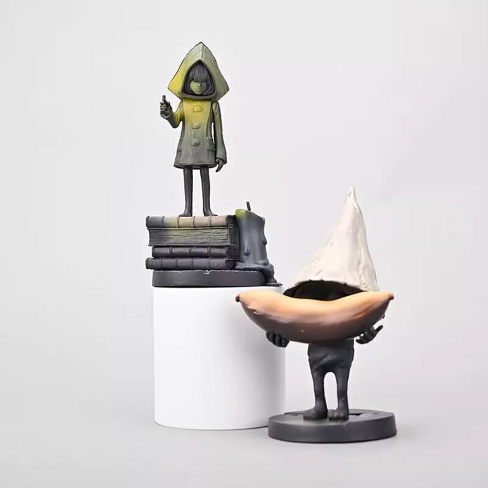 Little Nightmares Six & Nomes PVC Figure Set –Style Yellow Raincoat Model, Collector Display Statue