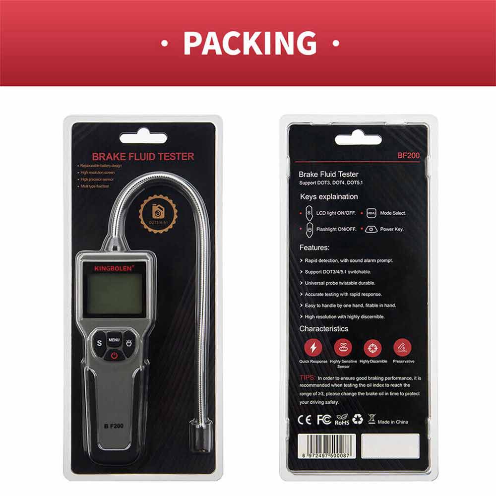 Car Brake Fluid Tester Intelligent Brake Fluid Detector for DOT3 DOT4 DOT5.1