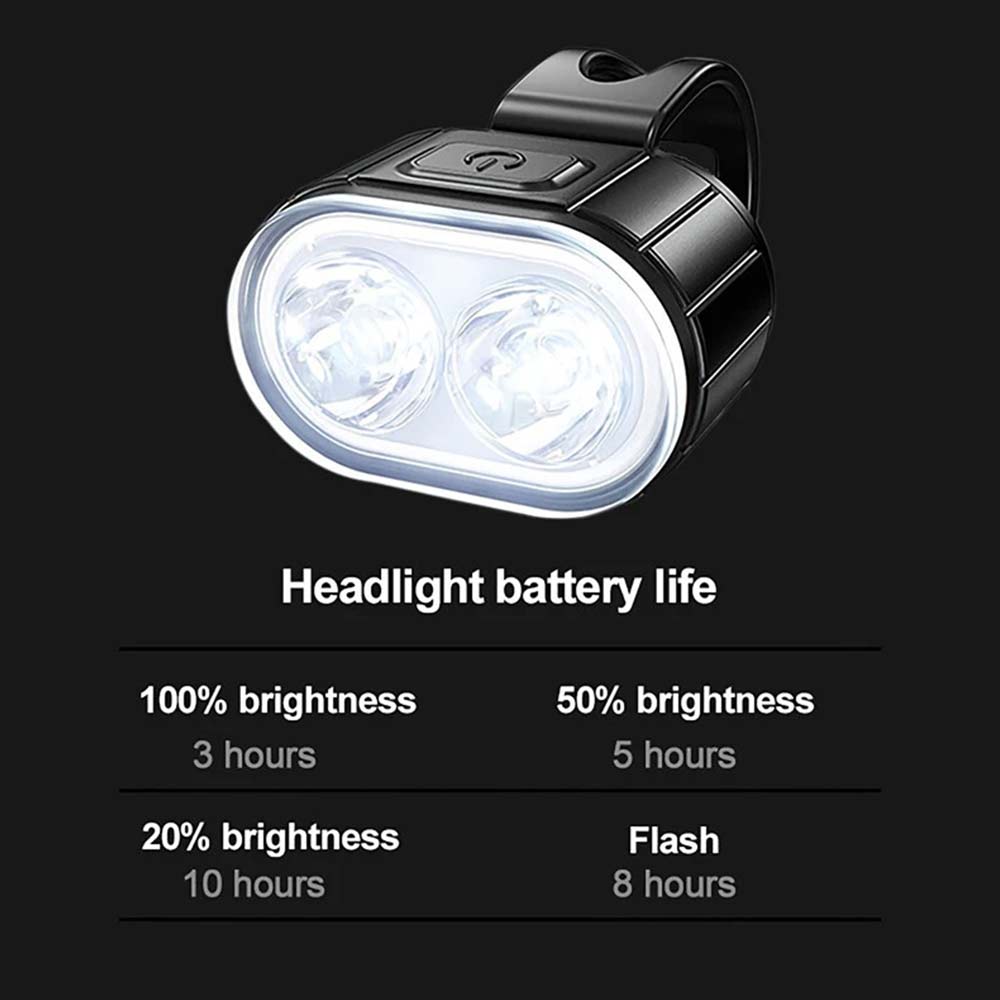 2PCS Super Bright Bike Light Set - Front & Rear LED Bicycle Lamps, Waterproof