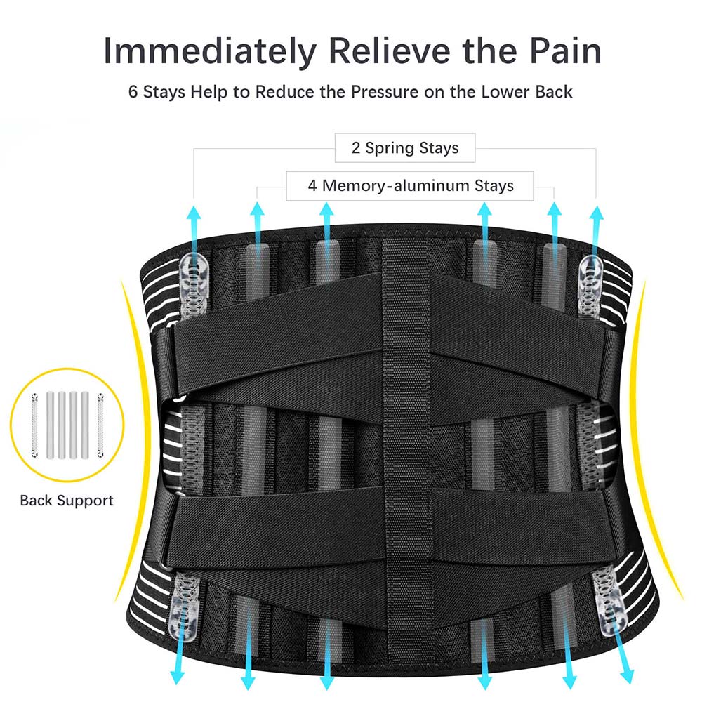 Nylon Lumbar Lower Back Support Brace Pain Relief Posture Orthosis Waist Belt