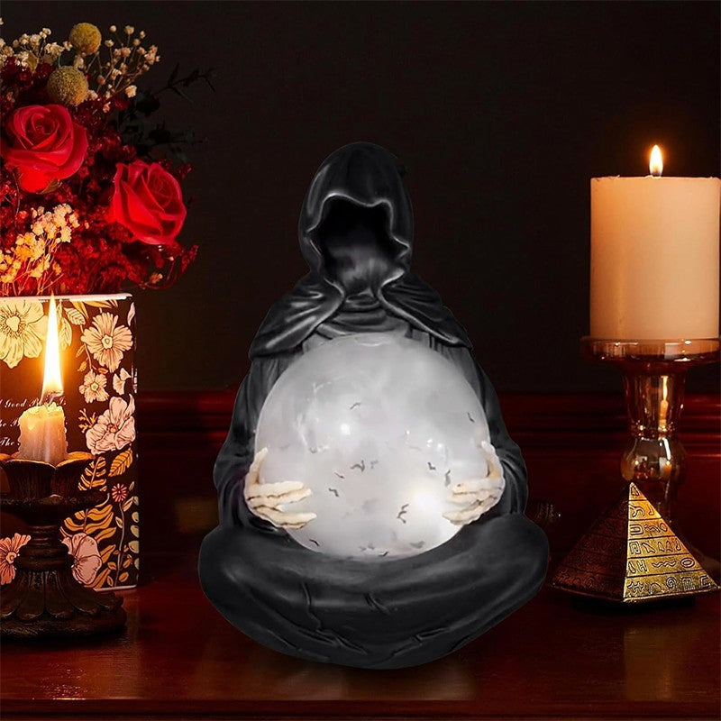 LED Light Grim Reaper Water Globe The Death God's Crystal Balls Halloween Decor