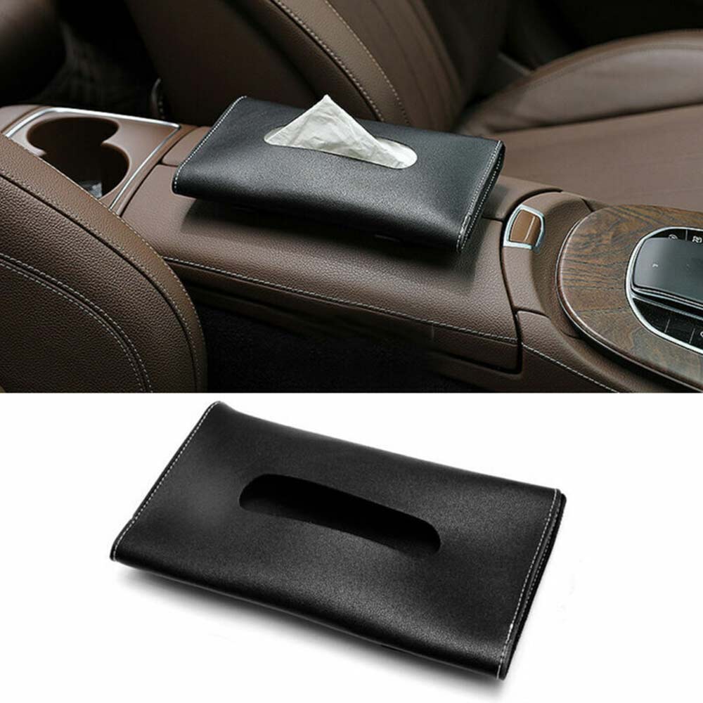 Car Interior Sun Visor Tissue Box Paper Towel Case Strap Napkin Holder