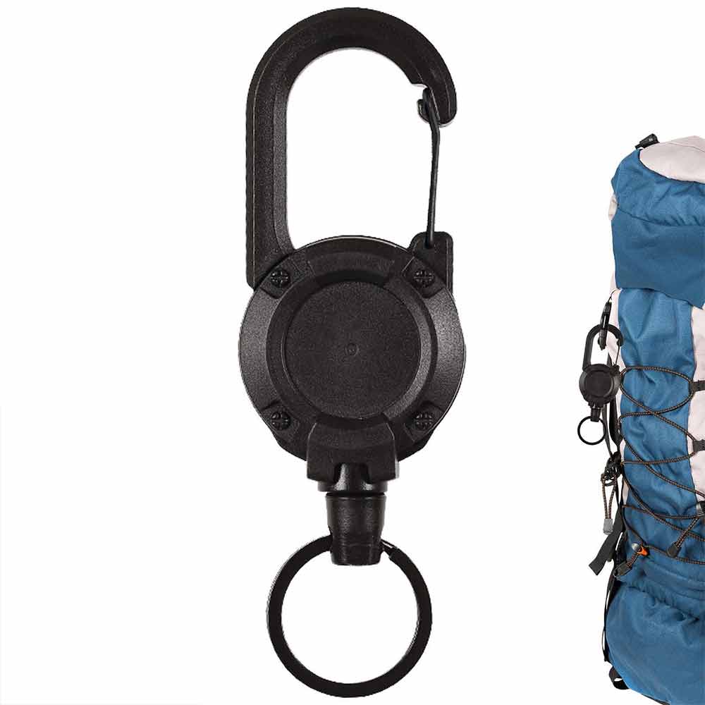 Retractable Keychain Heavy Duty Badge Lanyard Holder Portable Climbing Equipment