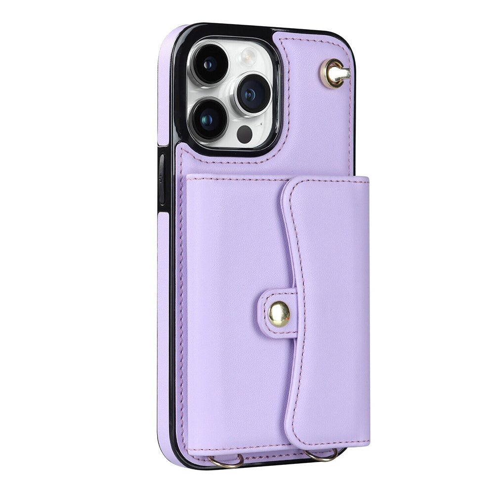 For iPhone 14 Pro Max Plus Case Leather Wallet Cover Card holders Coins Storage