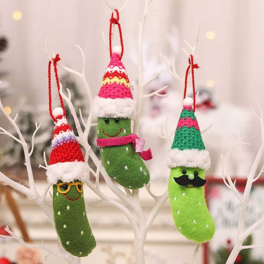 3Pcs Christmas Cartoon Banana Hanging Pendant Xmas Decoration for Home Ornaments