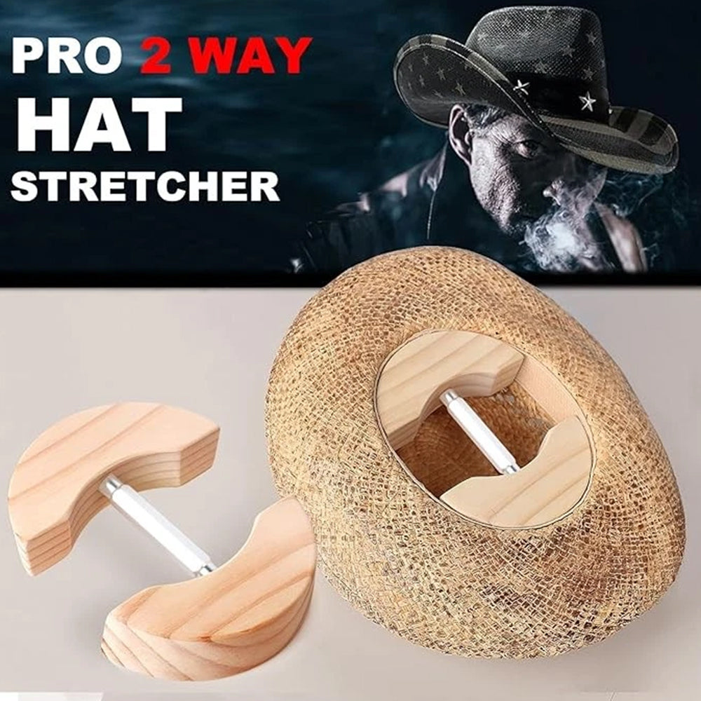 Adjustable Wooden Hat Stretcher – Resize & Preserve Fitted Hats (7.5" to 9.8")