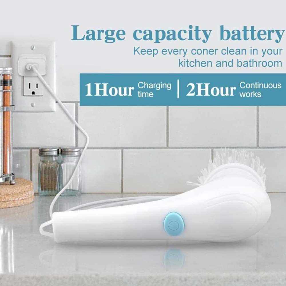 Electric Cordless Cleaning Brush Spin Scrubber Turbo Scrub Cleaner For Bathroom