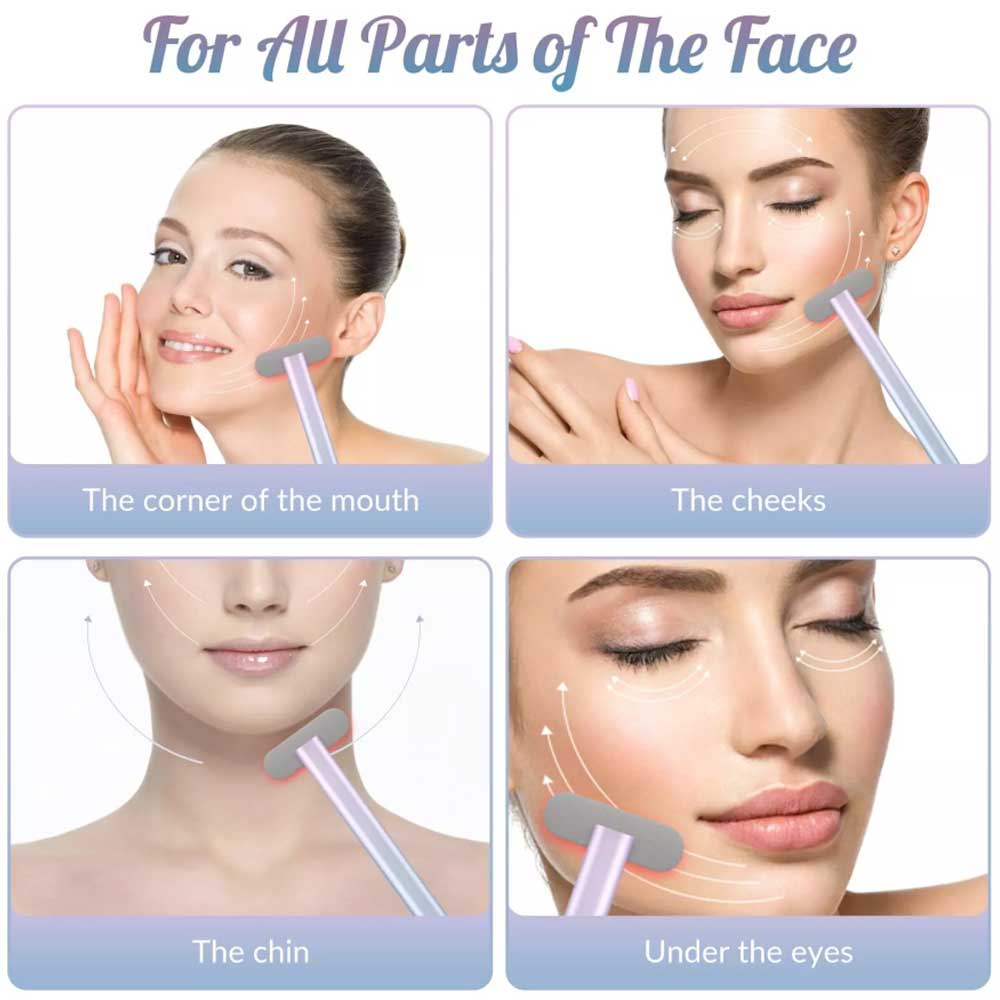 4 in 1 Facial Wand LED Red Light Therapy Face & Neck Skin Care & Beauty Massager