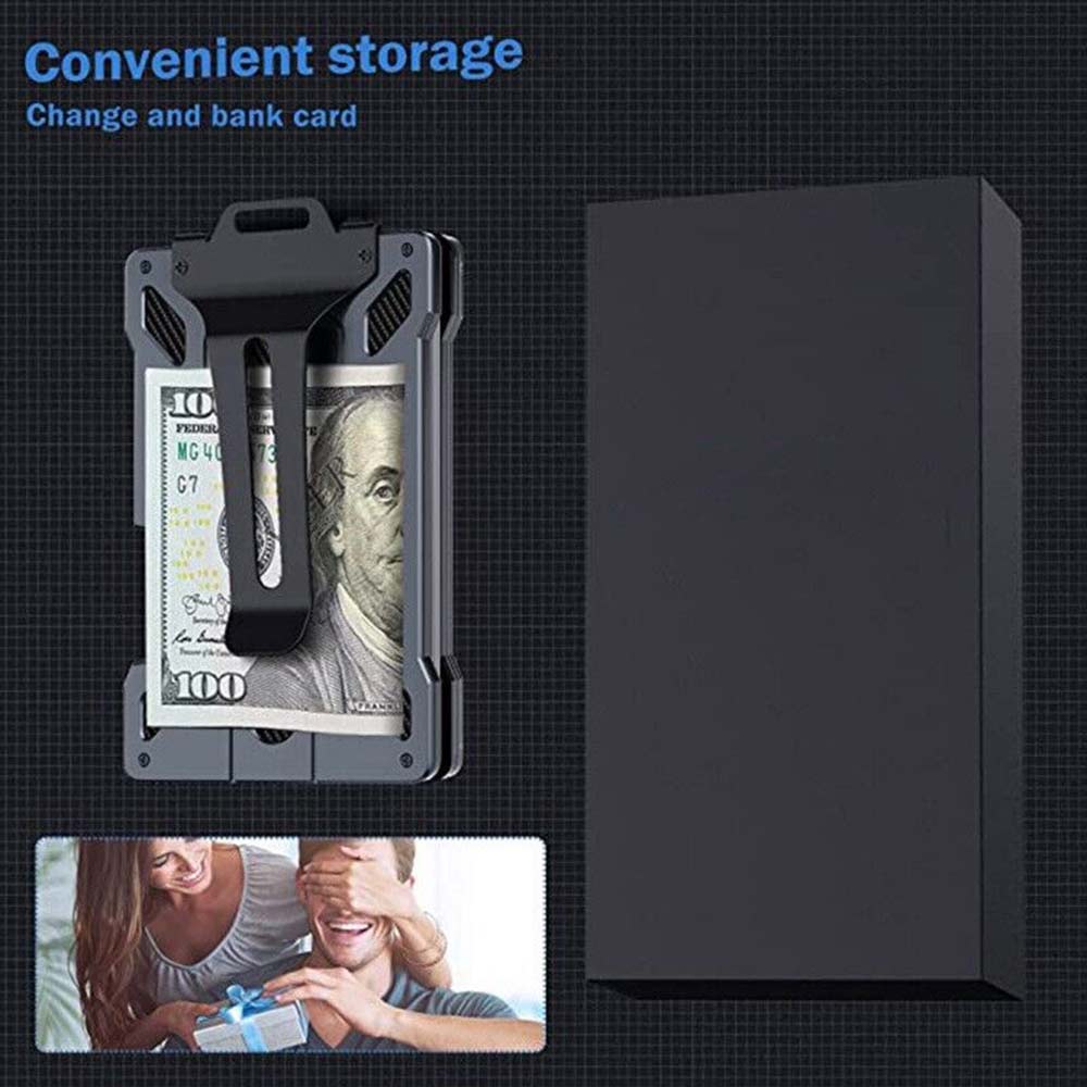 Card Holder Aluminum RFID Blocking Men Credit ID Wallet Slim Money Purse Clip