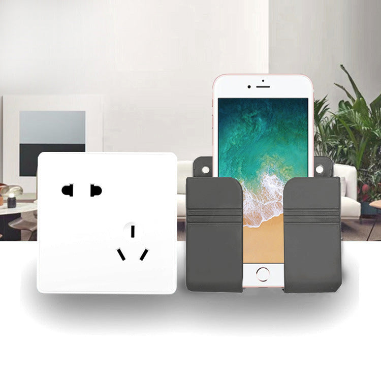 4Pcs Wall Mounted Remote Control Storage Rack Mobile Phone Holder Home Decor