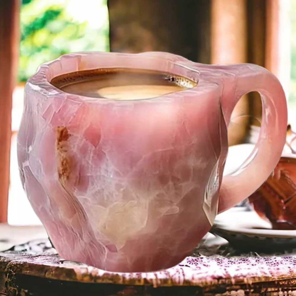 Handmade Mineral Crystal Coffee Cup Elegant Coffee Cup,Translucent Coffee Cup