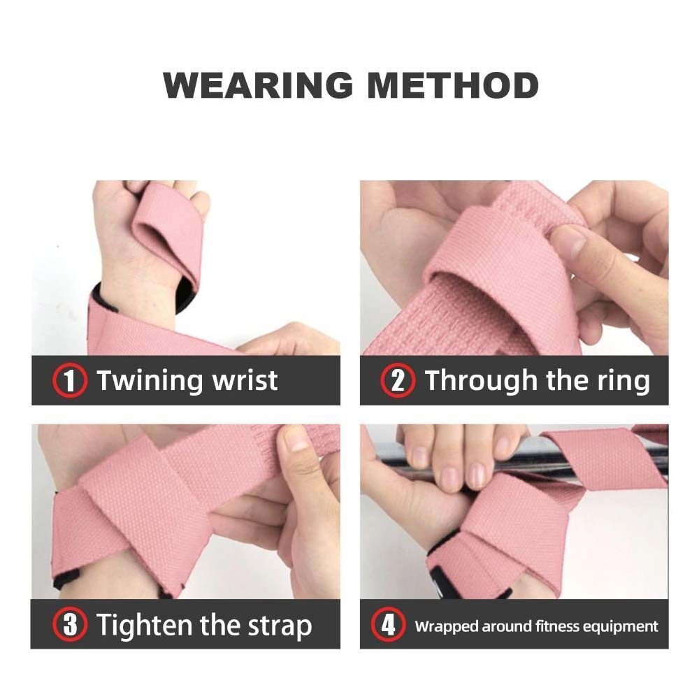 Pair Weight Lifting Grip Belt Anti-Slip Sport Safety Wrist Straps Wrist Support