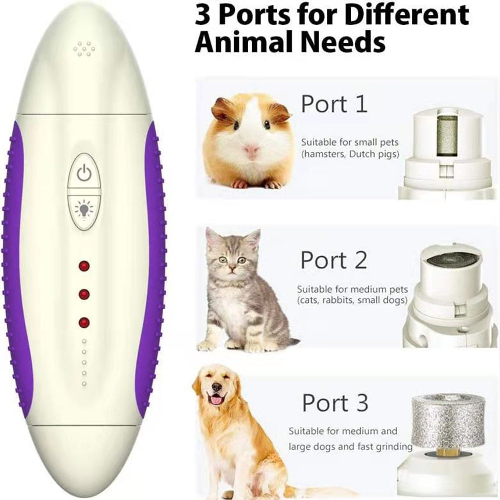 Rechargeable Pet Nail Grinder – Safe & Portable Dog Cat Claw Trimmer