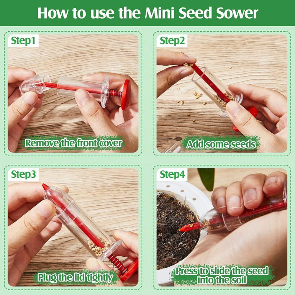 4PCS Handheld Seed Dispenser - Garden Seeder Sower for Plant Pots & Containers