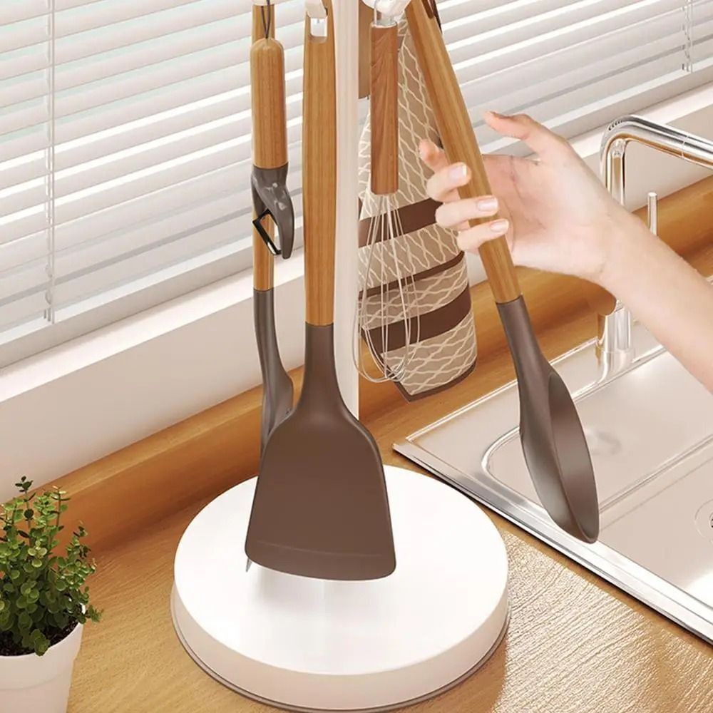 Degree Rotatable Kitchen Tool Holder Utensil Stand for Spoon Spatulas Whisks