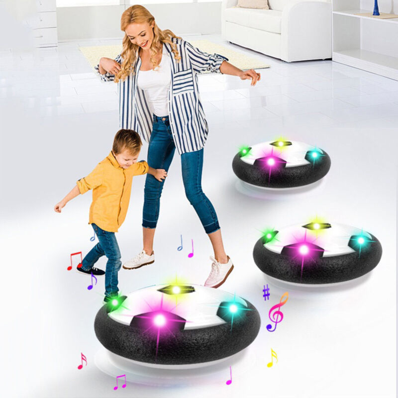 LED Music Kids Hover Soccer Ball, Battery Operated Air Floating Disc 18cm
