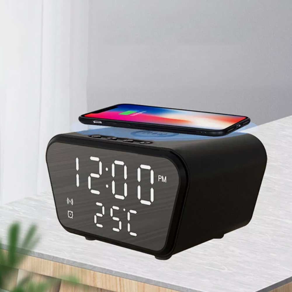 Clock display wireless charging 15W date temperature alarm clock integrated wireless