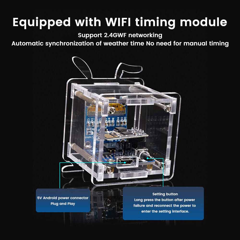 ESP8266 DIY Electronic Kit OLED Display Mini Clock + Shell DIY Soldering Project
