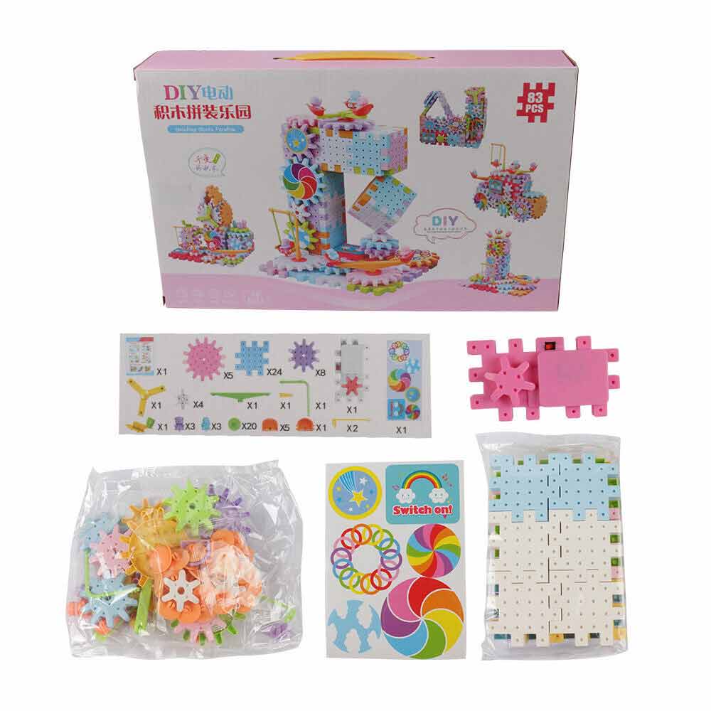 Educational Electric Gears Building Block Toys Creative Rotating STEM Toys Set for Boys Girls Kids