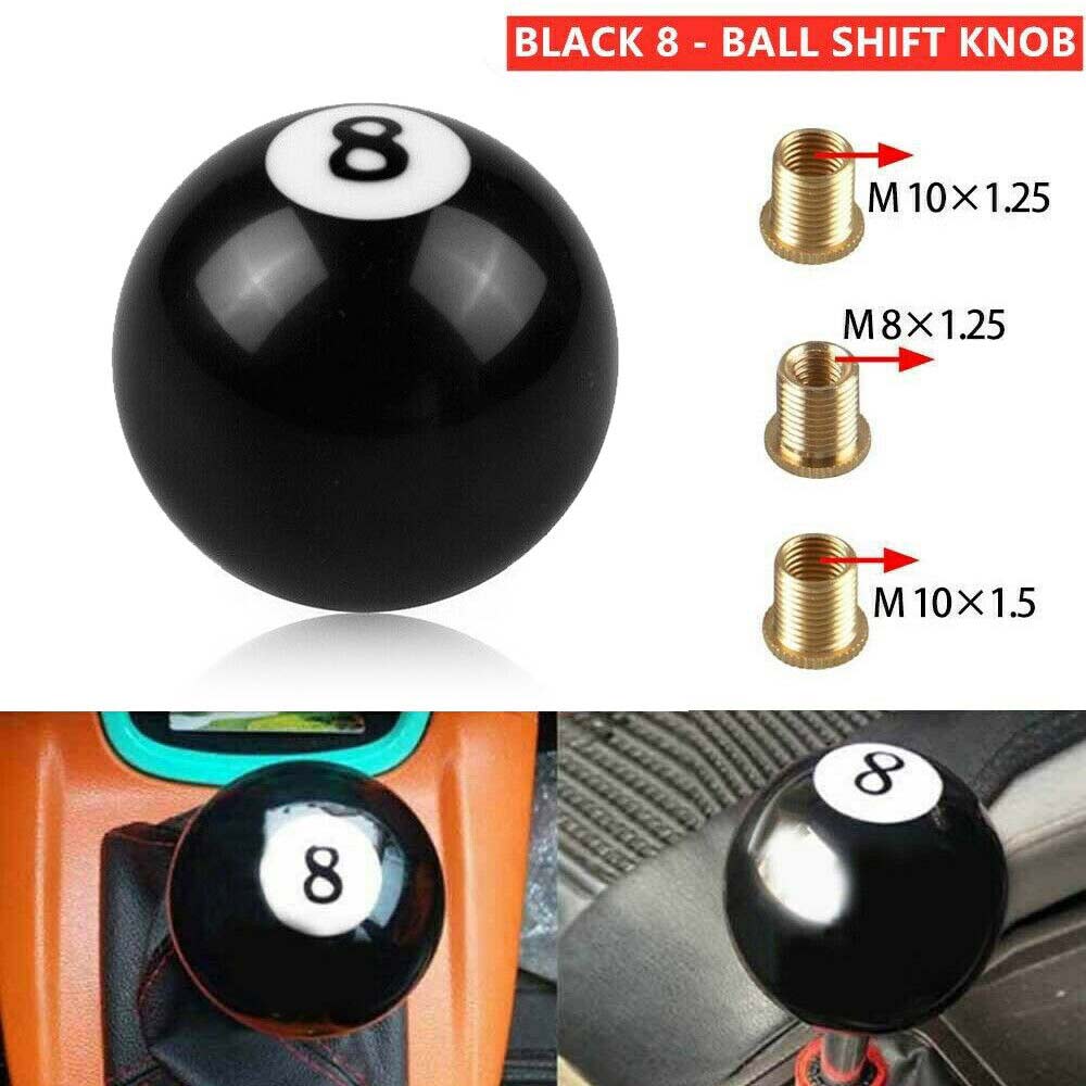 Manual Car Gear Stick Shift Knob Billiard Ball Shifter Lever Cover + 3 adaptors