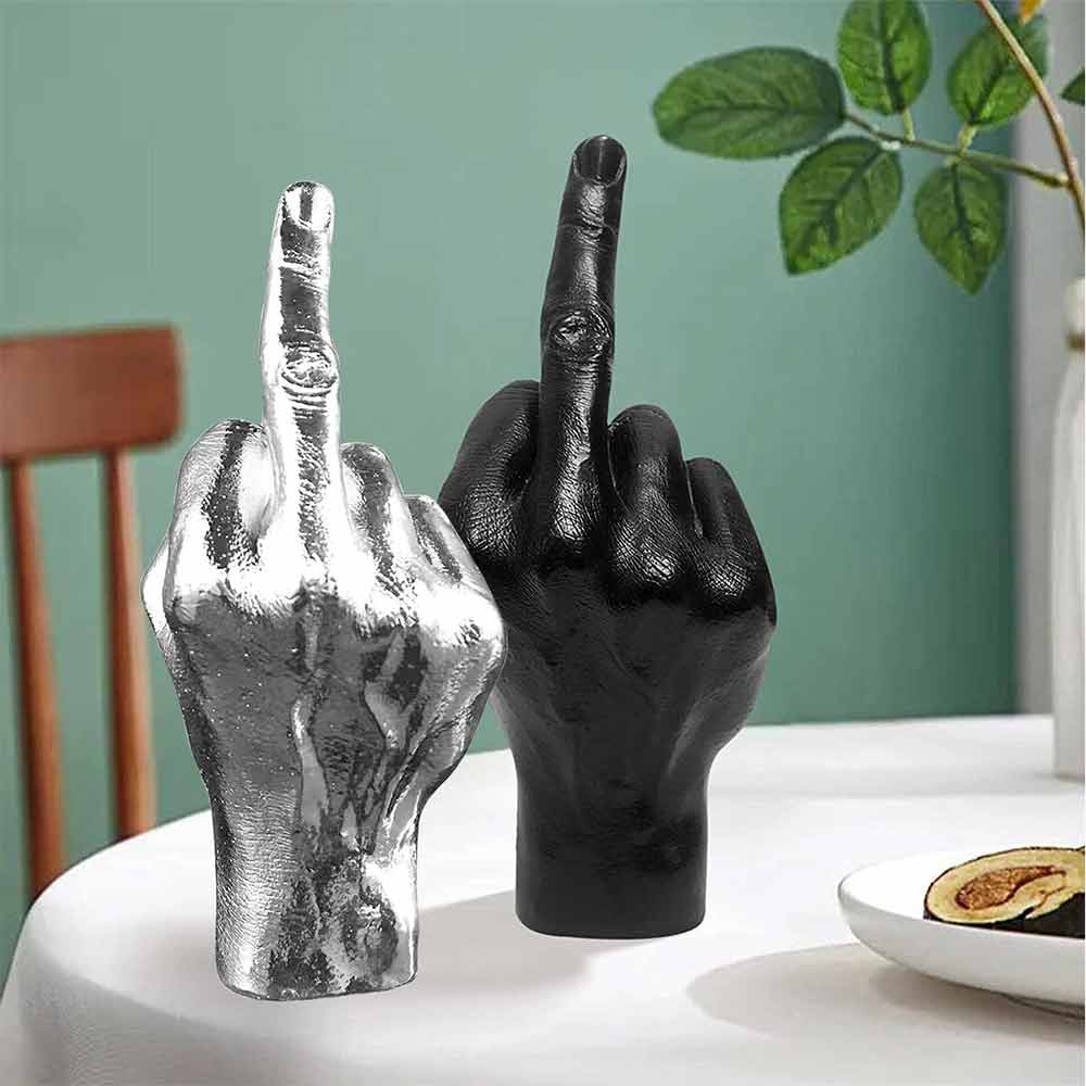 Fun Middle Finger Statue Ornament Resin Craft Decorations Home Office Sculptures