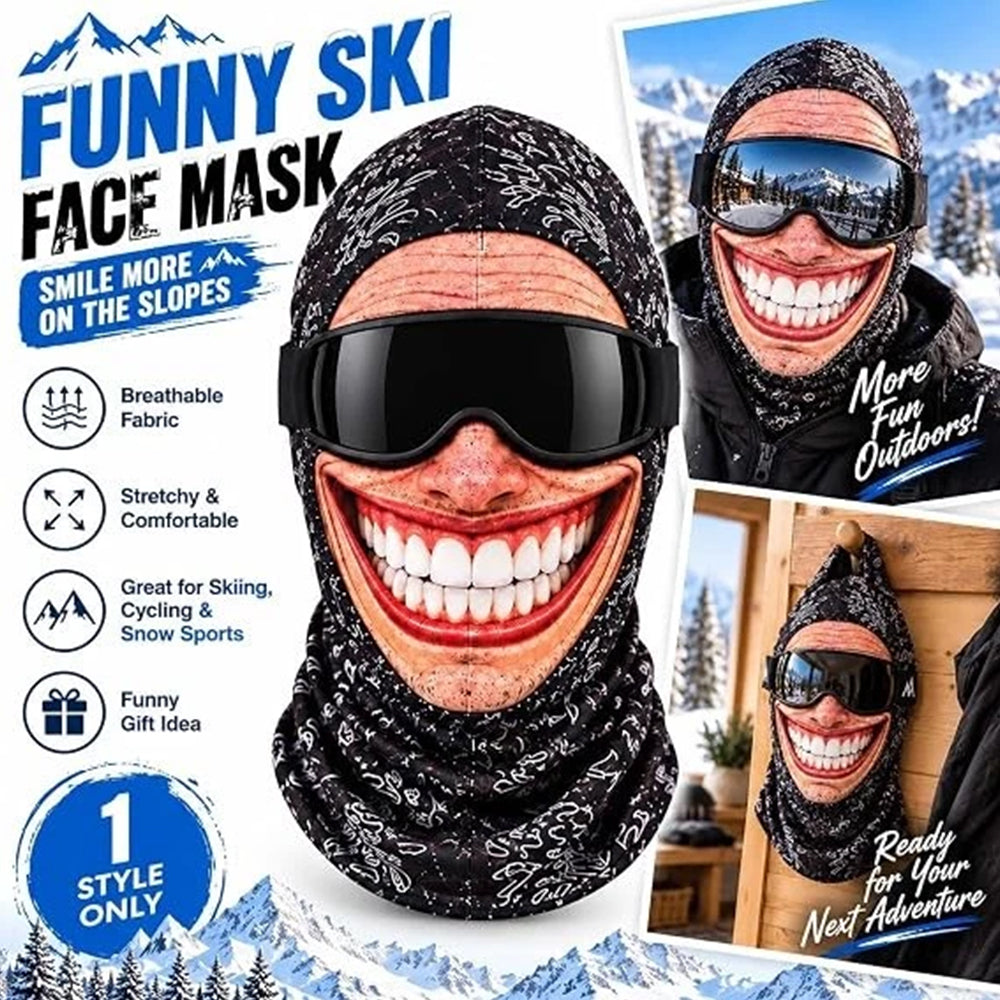 Funny 3D Face Mask Balaclava – Windproof Full Face Cover for Winter