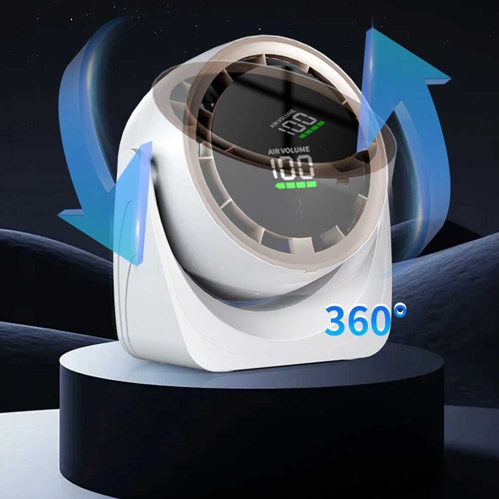NEW FASHIONABLE RECHARGEABLE 360 DEGREE ROTATING FAN WITH DIGITAL DISPLAY