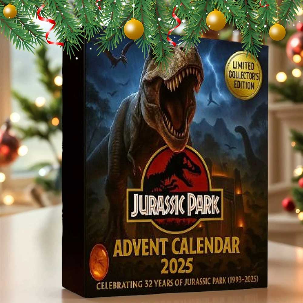 Jurassic Park 2025 Advent Calendar - 24 Days of Prehistoric Countdown with 2D Dinosaur Acrylic Ornaments