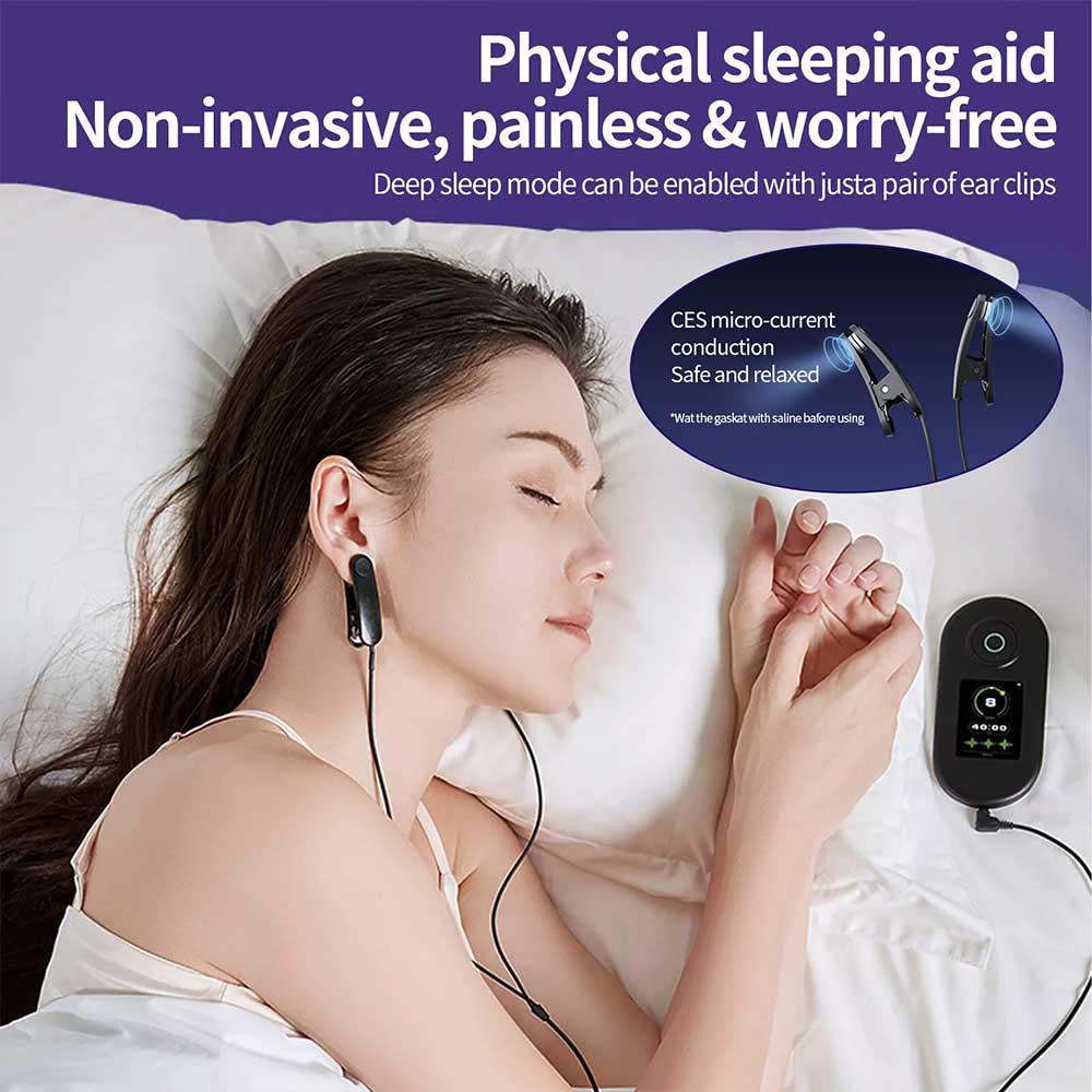 CES Ultra Sleep Aid Device – Rechargeable Vagus Nerve Stimulator with Ear Clips for Insomnia & Anxiety Relief