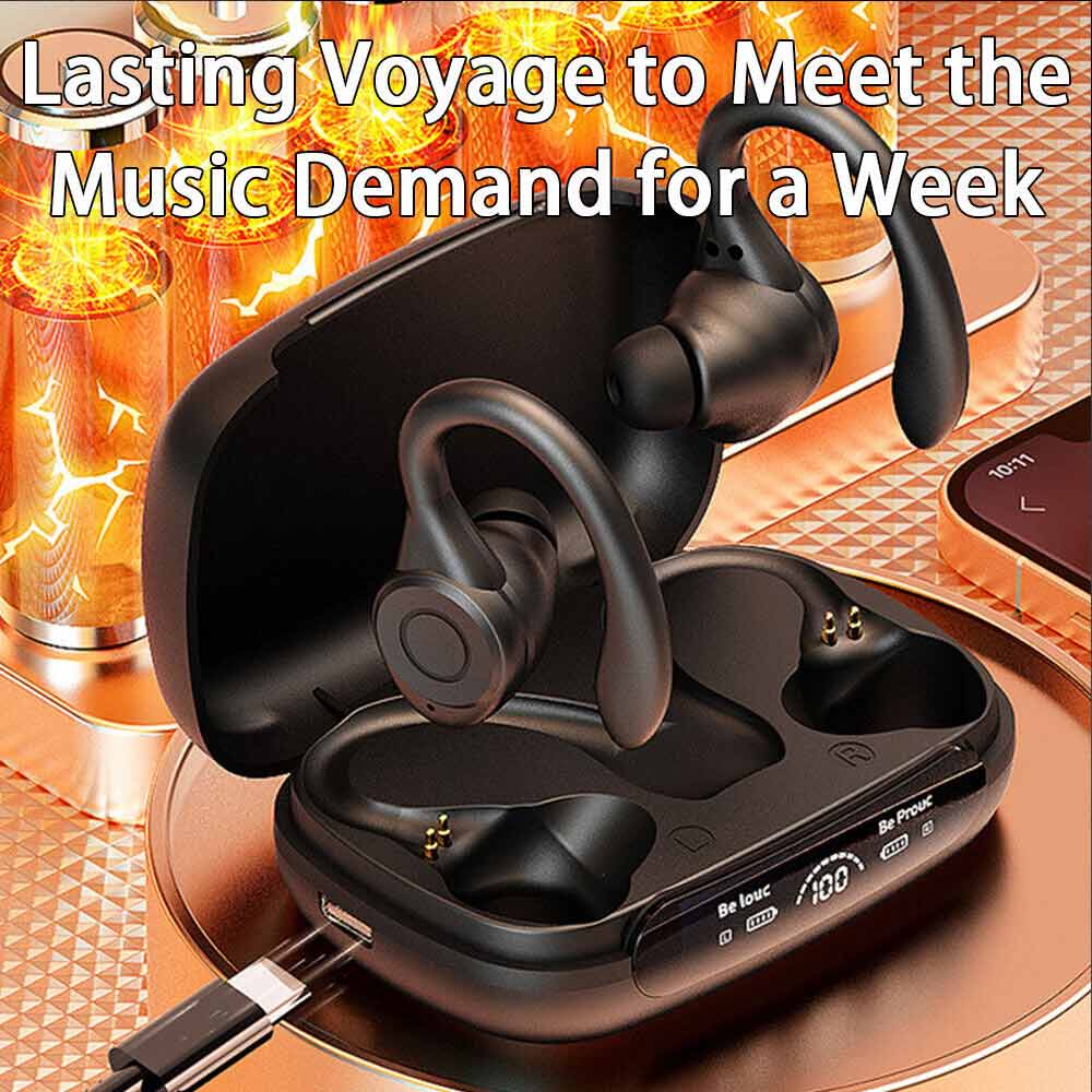 Bluetooth Earphones 5.3 Sport Gym Headphones Earbuds with Mic Sweatproo Wireless