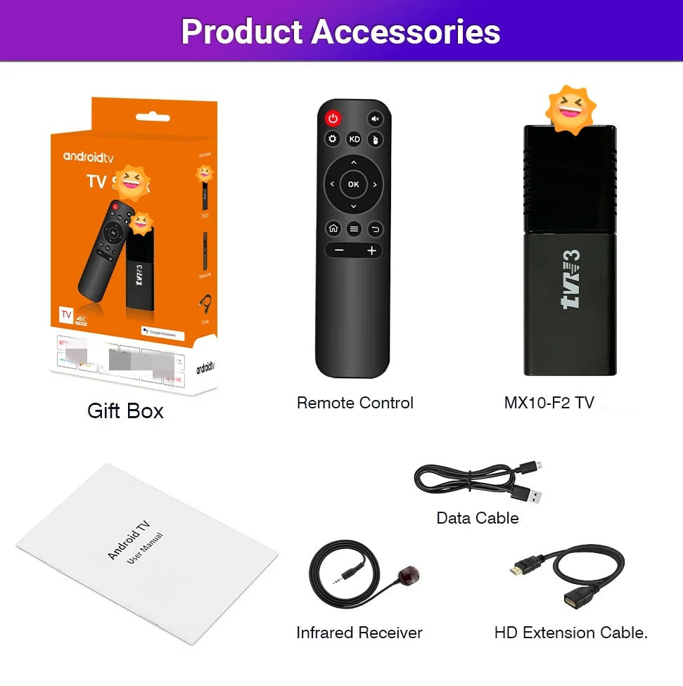 4K Smart TV Stick - Android 13, Dual-Band WiFi, Bluetooth Media Player with Voice Control