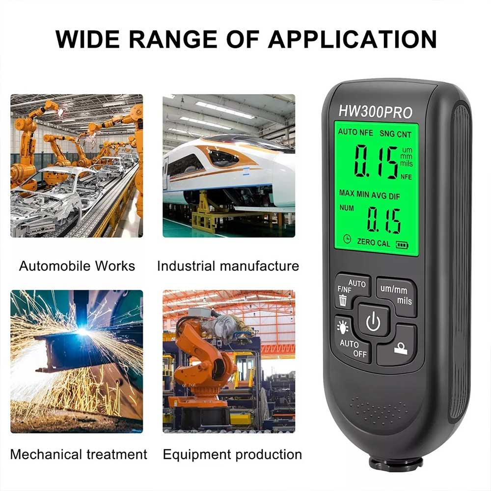 Car Digital Coating LCD Paint Thickness Gauge Meter Tester Painting HW-300PRO
