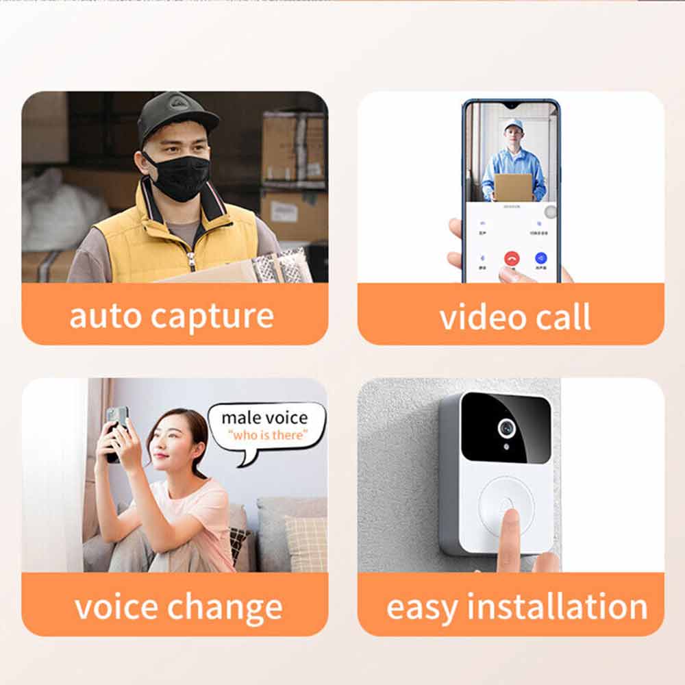 Wireless WiFi Doorbell Camera Video Door Bell Intercom Phone Smart Security Cam