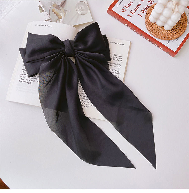 Large Bow Hair Clip – Satin Ribbon Barrette for Women & Girls, Hairpin Headwear
