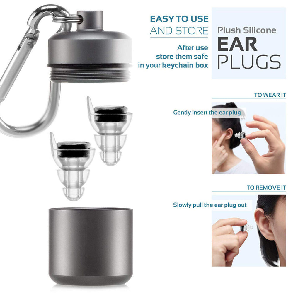 Pair 24dB Concert Earplugs High Fidelity Reusable Musicians Ear Plugs Music Festivals