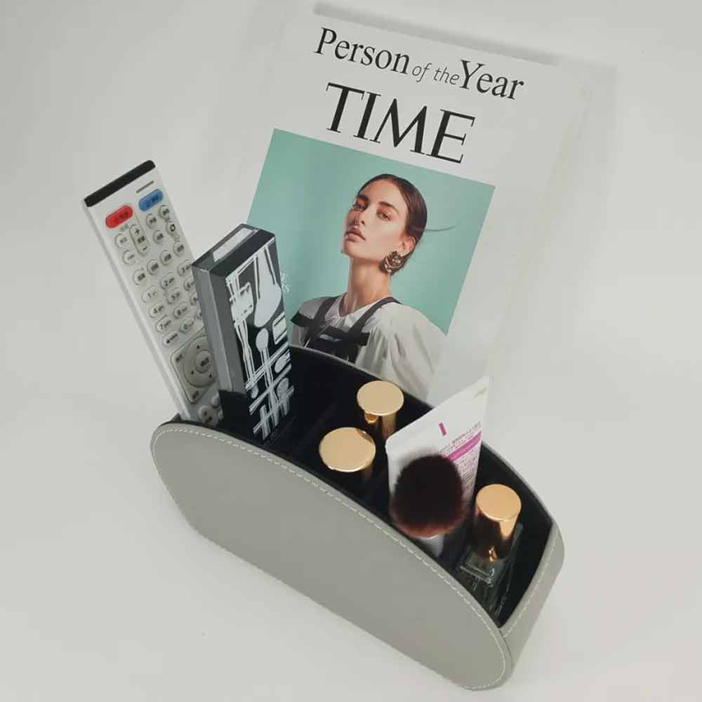 TV Remote Control Holder Table Storage Box 5 Grid Desktop Tidy Organizer Case