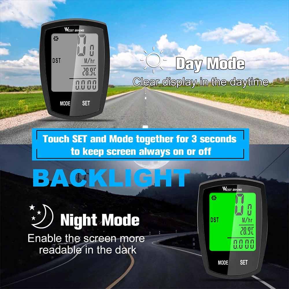 LCD Cycle Speedometer Wireless Cycling Bike Bicycle Computer Odometer Waterproof