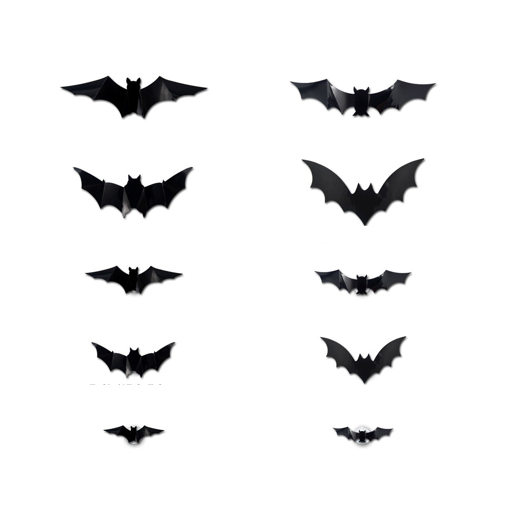 12/24PCS Halloween 3D Bat LED Night Light Wall Stickers – Glow in Dark Decor