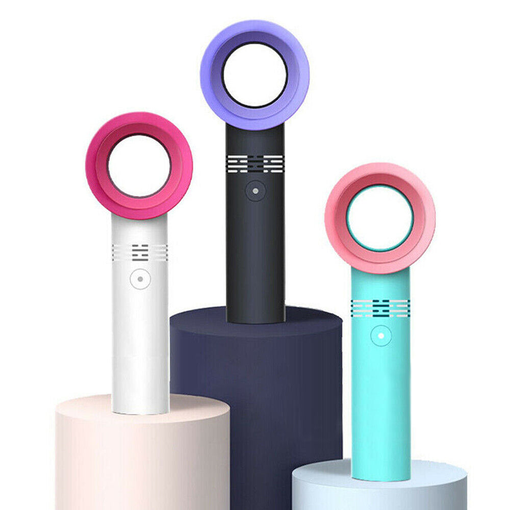 360 Degree Mute Portable Bladeless Hand Held Mini No Leaf Handy Fan USB Cooler